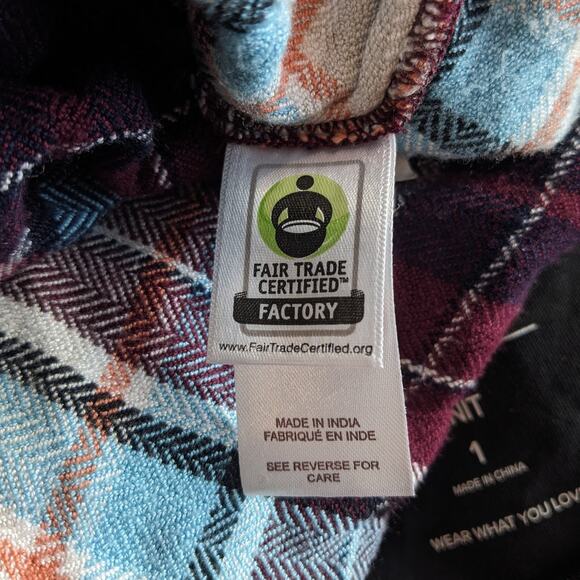 Aventura Knit Plaid Maroon Blue Knit Button Up XL - Picture 6 of 8